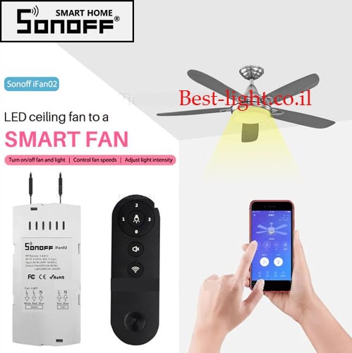 דרייבר אלחוטי עם שלט למאוורר תקרה Sonoff דגם iFan02